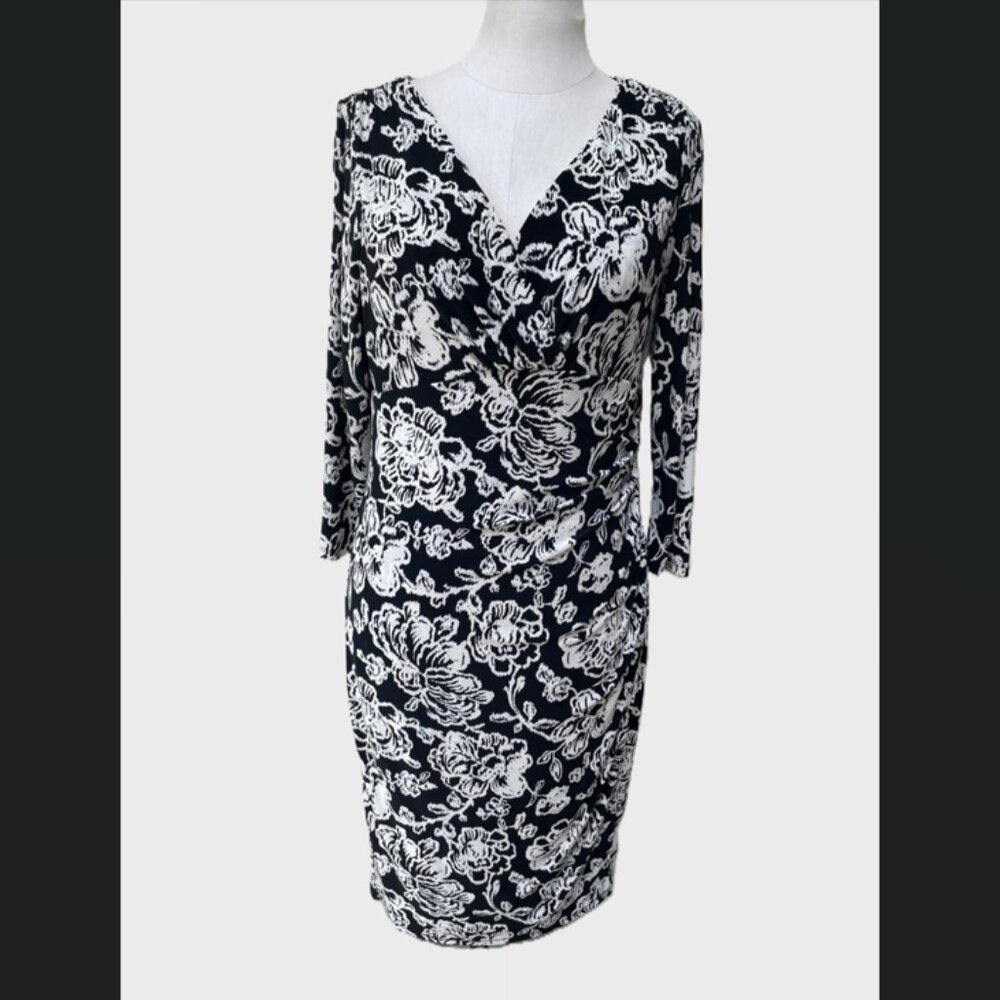 Lauren Ralph Lauren Floral Ruched Stretch Dress